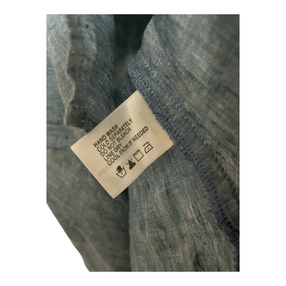 Orvis Women’s Size M Blue Linen-Blend Embroidered Tunic Top - Picture 3 of 7